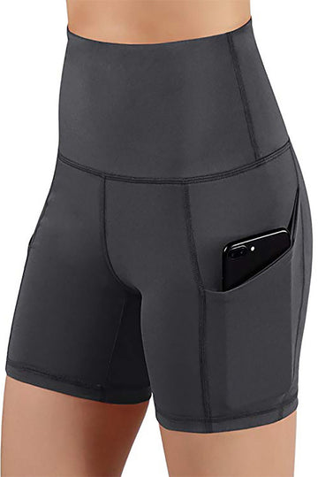 Y585-181 Pantaloni scurti sport din material elastic cu buzunare pe laterale