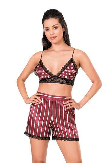 Set 2 piese pijama- lenjerie casual din top si pantaloni scurti Y595-311