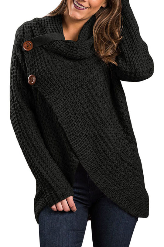 Pulover lung cu aspect petrecut si guler lejer Y755-1