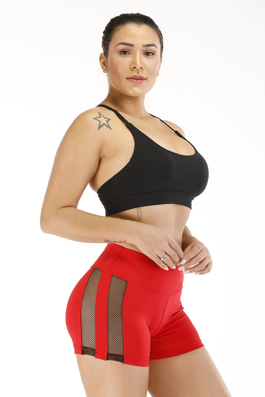 Pantaloni scurti cu insertii semitransparente din plasa Z336-3