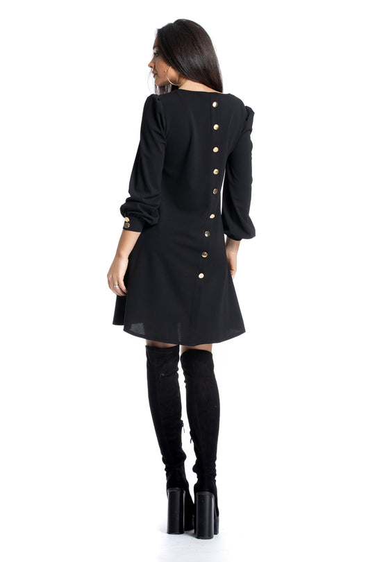 Rochie cu decolteu rotund la baza gatului D558-1