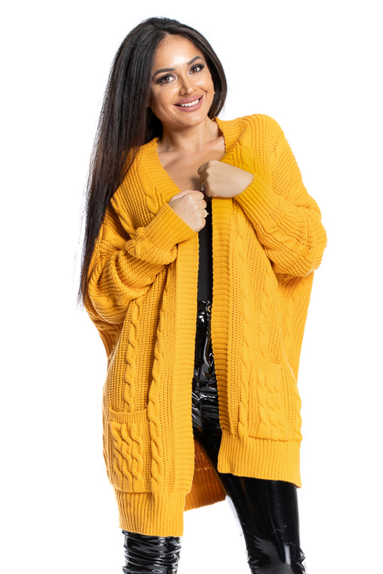 Cardigan tricotat cu torsade maneci lungi si buzunare BL1003-991