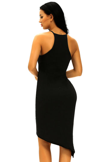 Rochie asimetrica cu bretele subtiri si model petrecut in fata B542-1