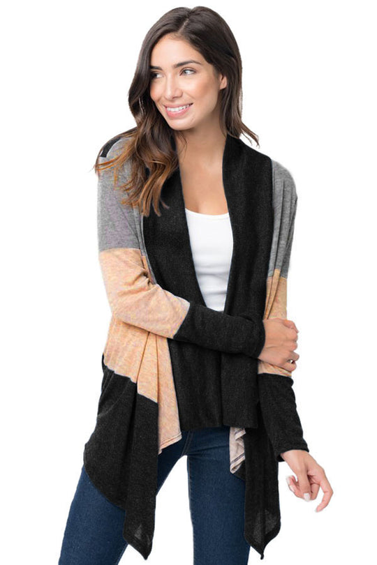 Cardigan cu maneci lungi si revere drapate BL960-118