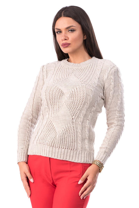 Pulover tricotat cu maneci lungi si model BL981-15