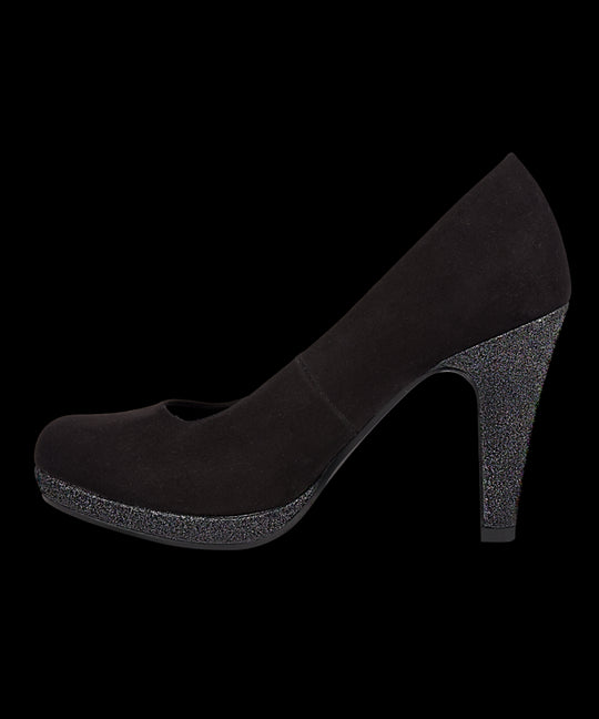 Pantofi de ocazie din imitatie piele intoarsa cu insertii stralucitoare CH2441-1