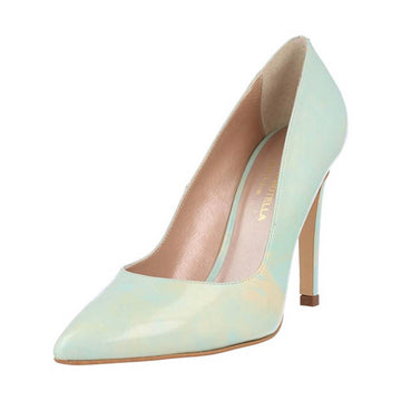 Pantofi escarpen din piele lacuita cu varf ascutit si toc subtire CH2558-442