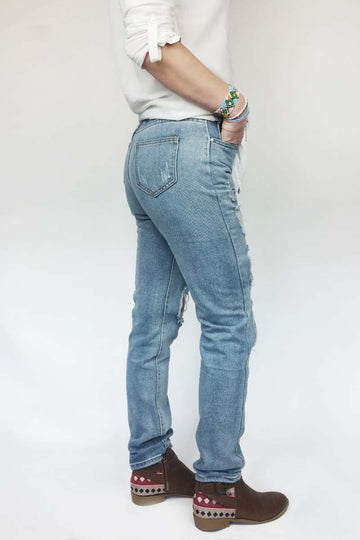 Blugi cu model taiat si talie inalta CL495