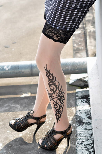 D129 Ciorapi cu model imitatie tatuaj