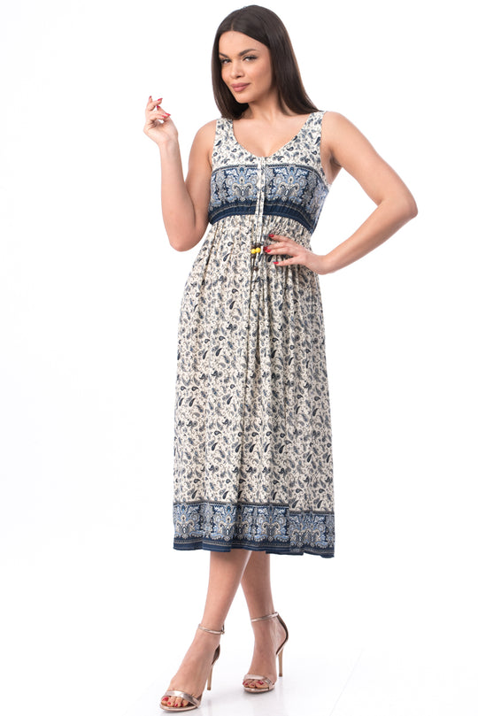 Rochie larga de vara cu imprimeu RV376-12