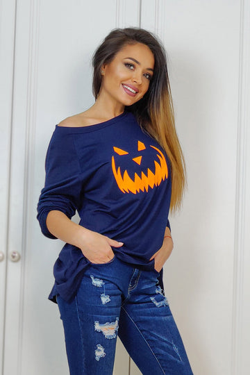 U658-44 Bluza casual cu tematica Halloween