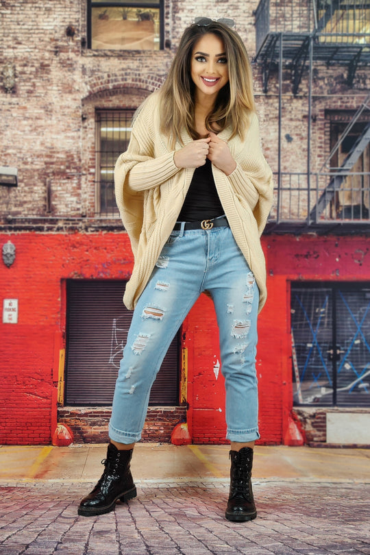 Cardigan tricotat cu aspect oversize E1043-155