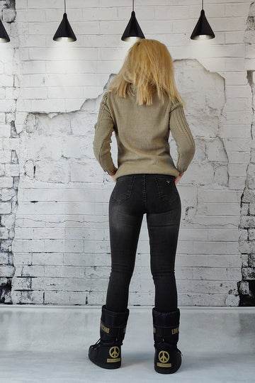 Pulover gros tricotat cu torsade BL980-155