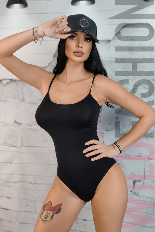 Body casual din bumbac elastic cu inchidere inghinala Q756-1