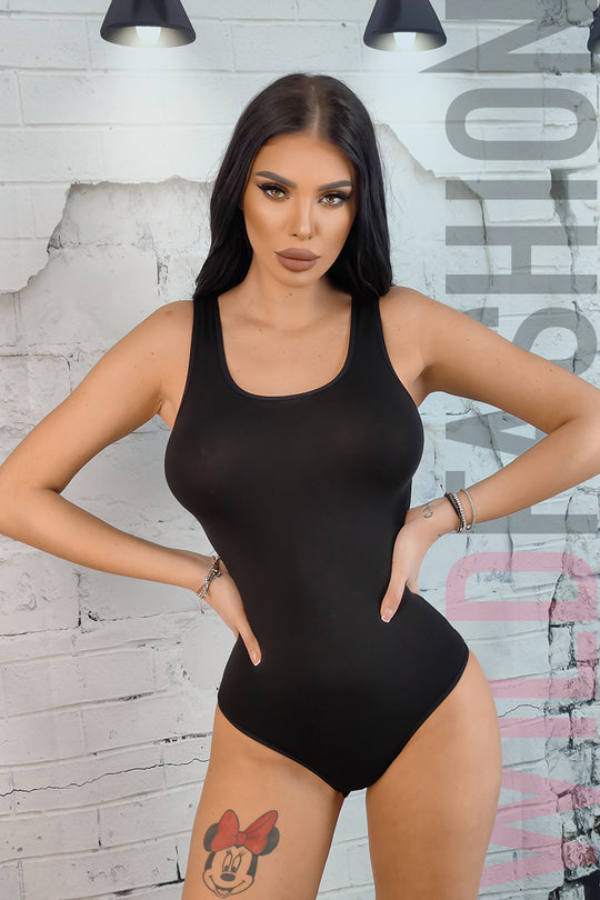 Body casual din bumbac elastic cu inchidere inghinala Q757-1