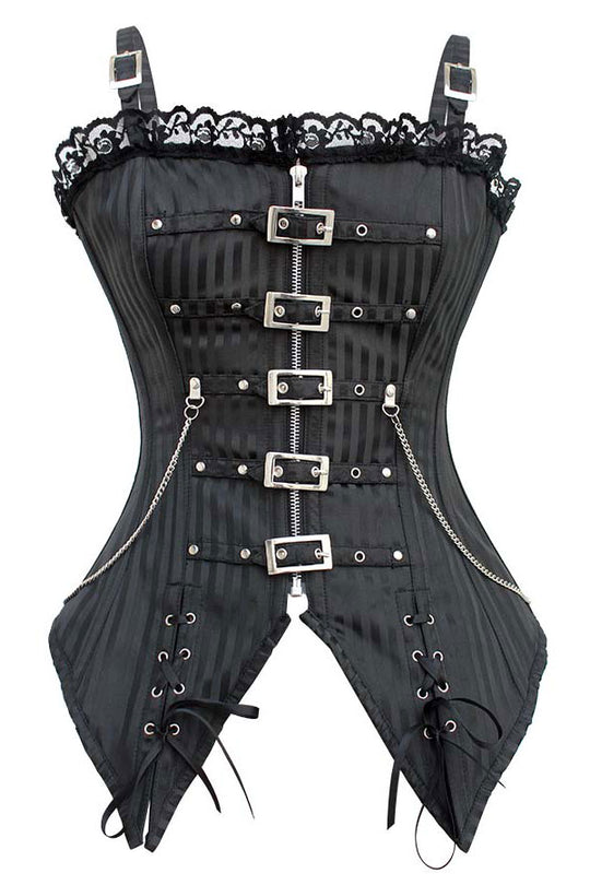 G238-1 Corset accesorizat cu catarame si lanturi