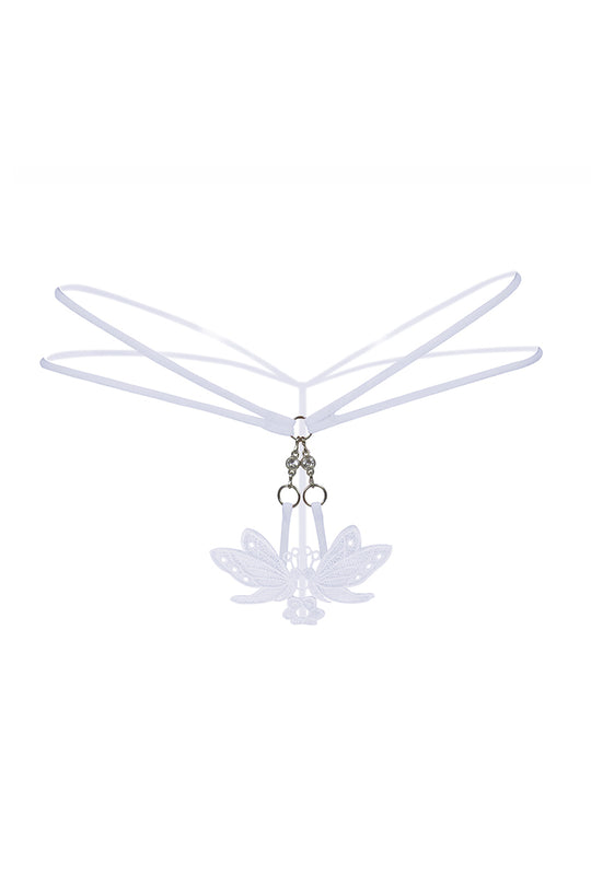 Chilot snur kinky cu fluturas din dantela GS548-2