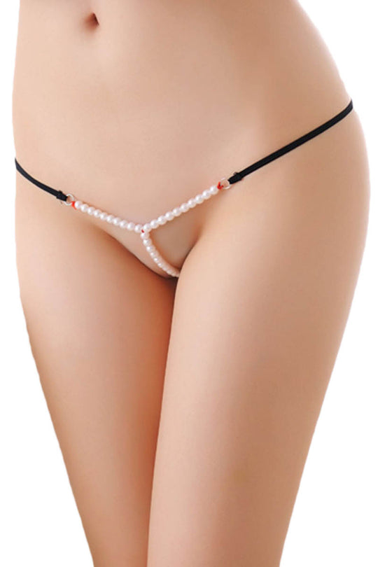 Chilot sexy tip snur accesorizat cu margele GS821-1