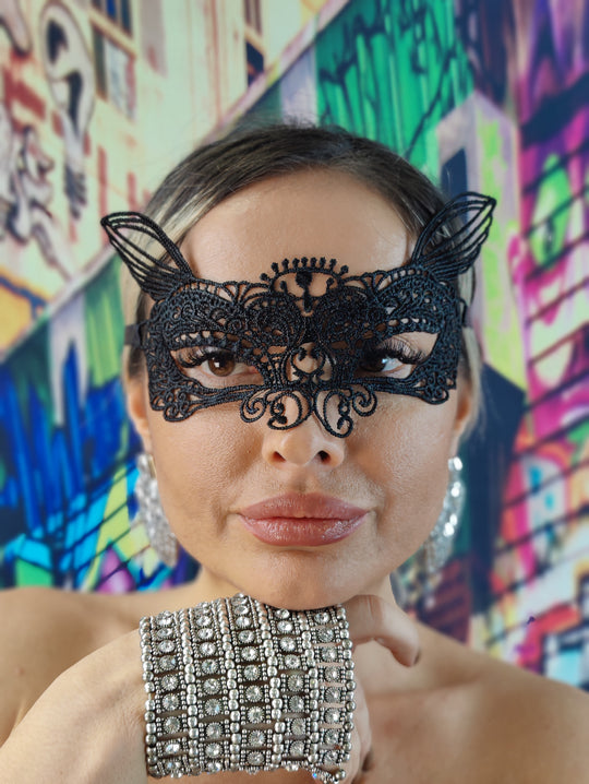 MSK32-1 Masca tematica din broderie  model pisica