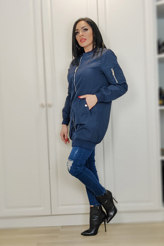 Jacheta midi tip vintage cu elastic la extremitati G562A-44