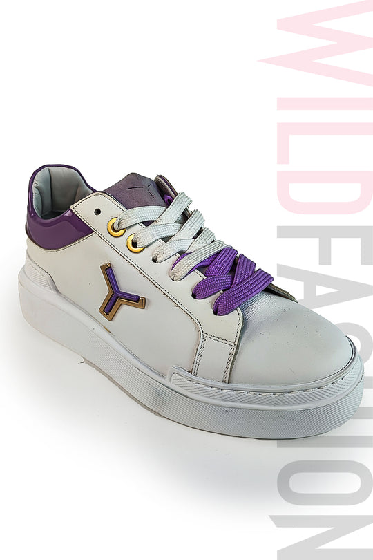 Adidasi casual DAVI din piele naturala cu doua seturi de sireturi CH40-21011