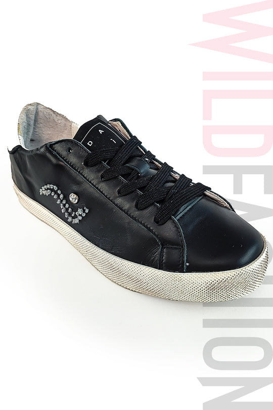 CH37-1122 Adidasi casual DAVI din piele naturala cu aspect murdar