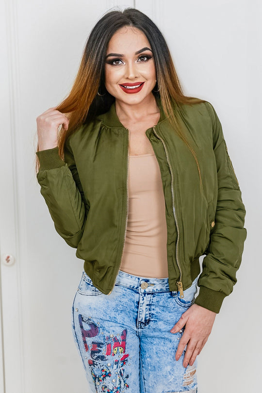 Jacheta cu fermoar si mansete la extremitati K463-1218