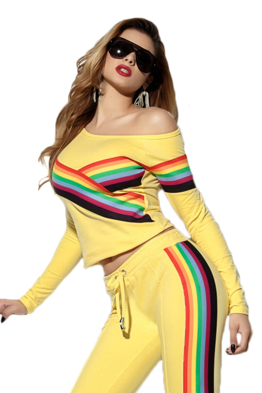 Bluza trendy cu dungi colorate L633A-9