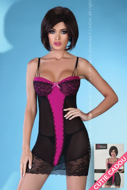 Lenjerie sexy tip desu semitransparent cu dantela LIV177-551