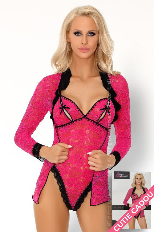 Set de lenjerie body + halat din dantela LIV221-55