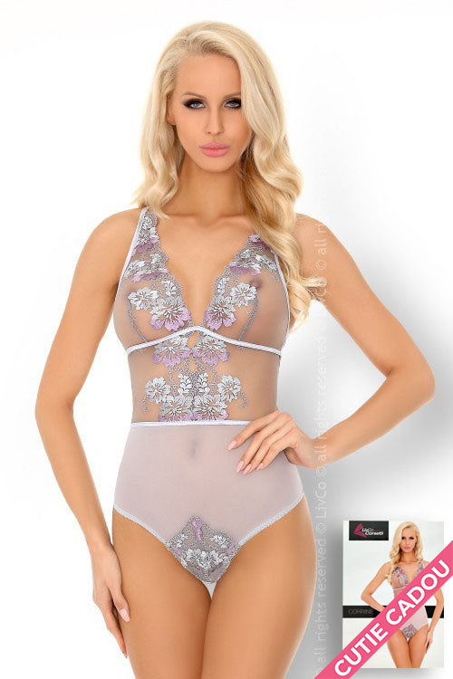 Body din plasa fina si dantela Livia Corsetti LIV389-2