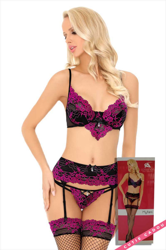 Set 3 piese lenjerie sexi cu dantela - Livia Corsetti LIV53-1181