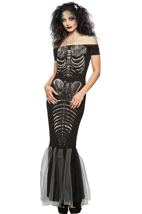 M548-1 Costum cu tematica Halloween - Skeleton Mermaid