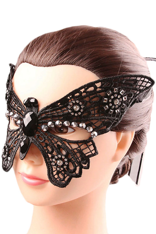 MSK59 Masca Halloween din broderie  accesorizata cu pietricele