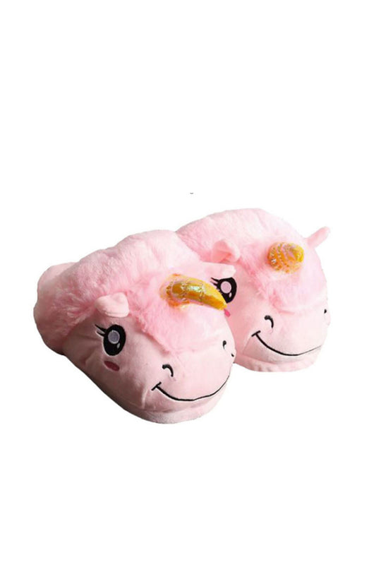 Papuci pufosi de casa in forma de unicorn PC4-5