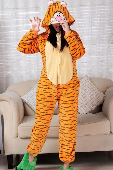 Pijama pufoasa tip salopeta kigurumi, model TIGRU, PJM12-99