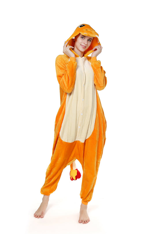 Pijama pufoasa kigurumi cu model Fire Dragon PJM47-19
