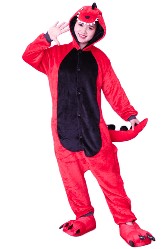 Pijama pufoasa intreaga cu model dragon PJM149-311