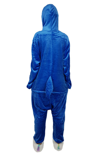 Pijama intreaga kigurumi model rechin albastru PJM57A-441