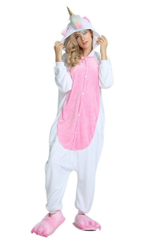 Pijama intreaga pufoasa model unicorn PJM78-25