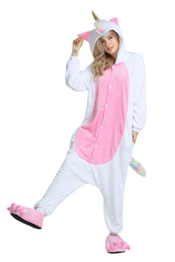 Pijama intreaga pufoasa model unicorn PJM78-25