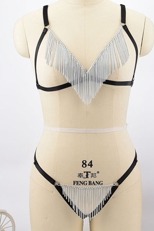 Set 2 piese ham fetish din benzi elastice reglabile Q587-1