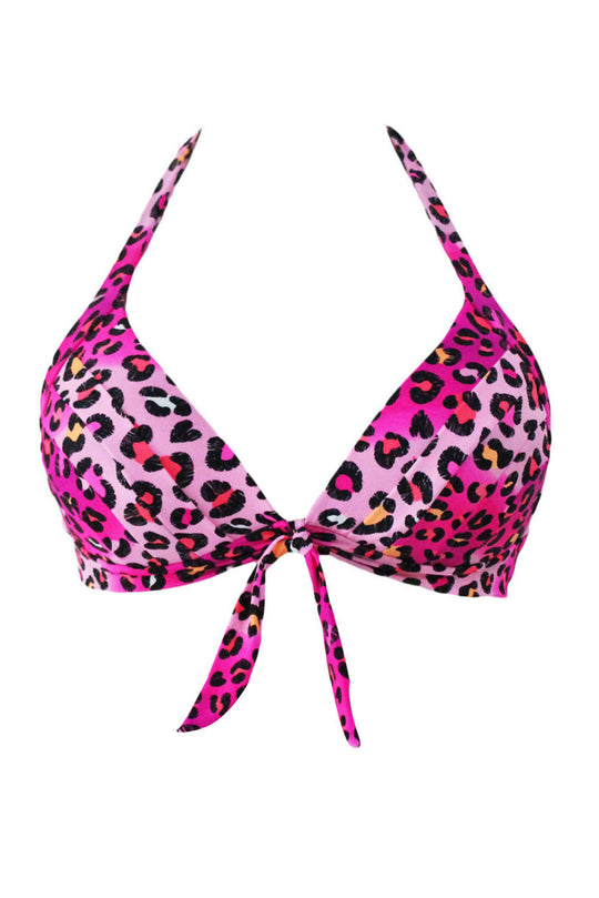 Sutien de baie cu imprimeu leopard si aspect legat intre cupe SW1090-99