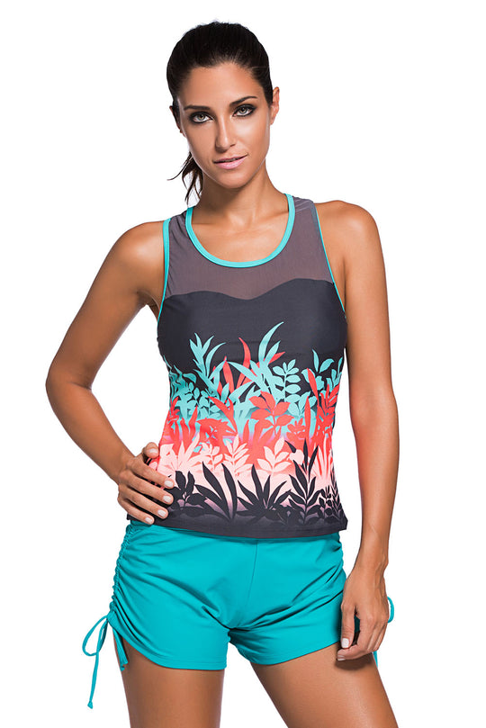 Top de baie stil tankini cu imprimeu SW1124-48