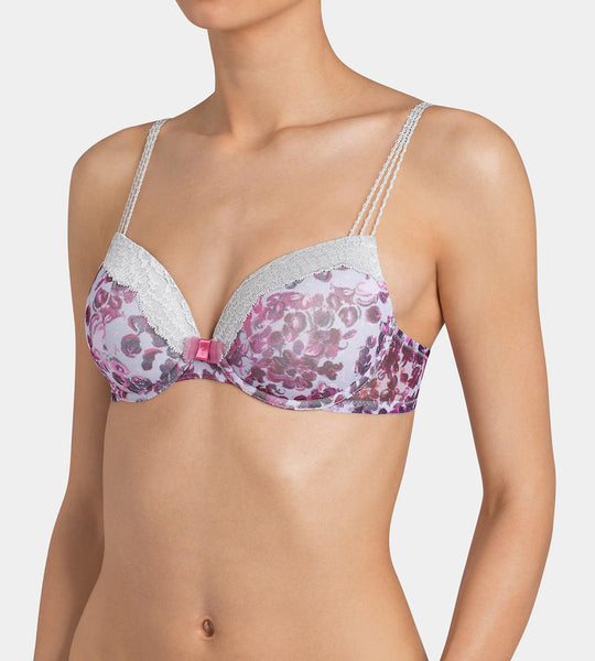 Sutien casual cu dantela si imprimeu Amourette Spotlight Floral WHP TPH1298
