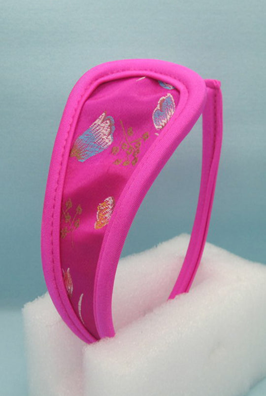 Chilot invizibil c-string din material satinat cu model floral GS260-55